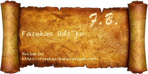 Fazekas Béke névjegykártya