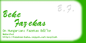beke fazekas business card